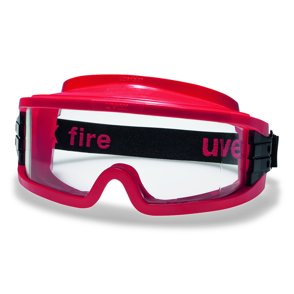 ダブルレンズDICE ULTRALENS PREMIUManti-fog RED uvex ultravision red gas tight fire goggles from FTS Safety